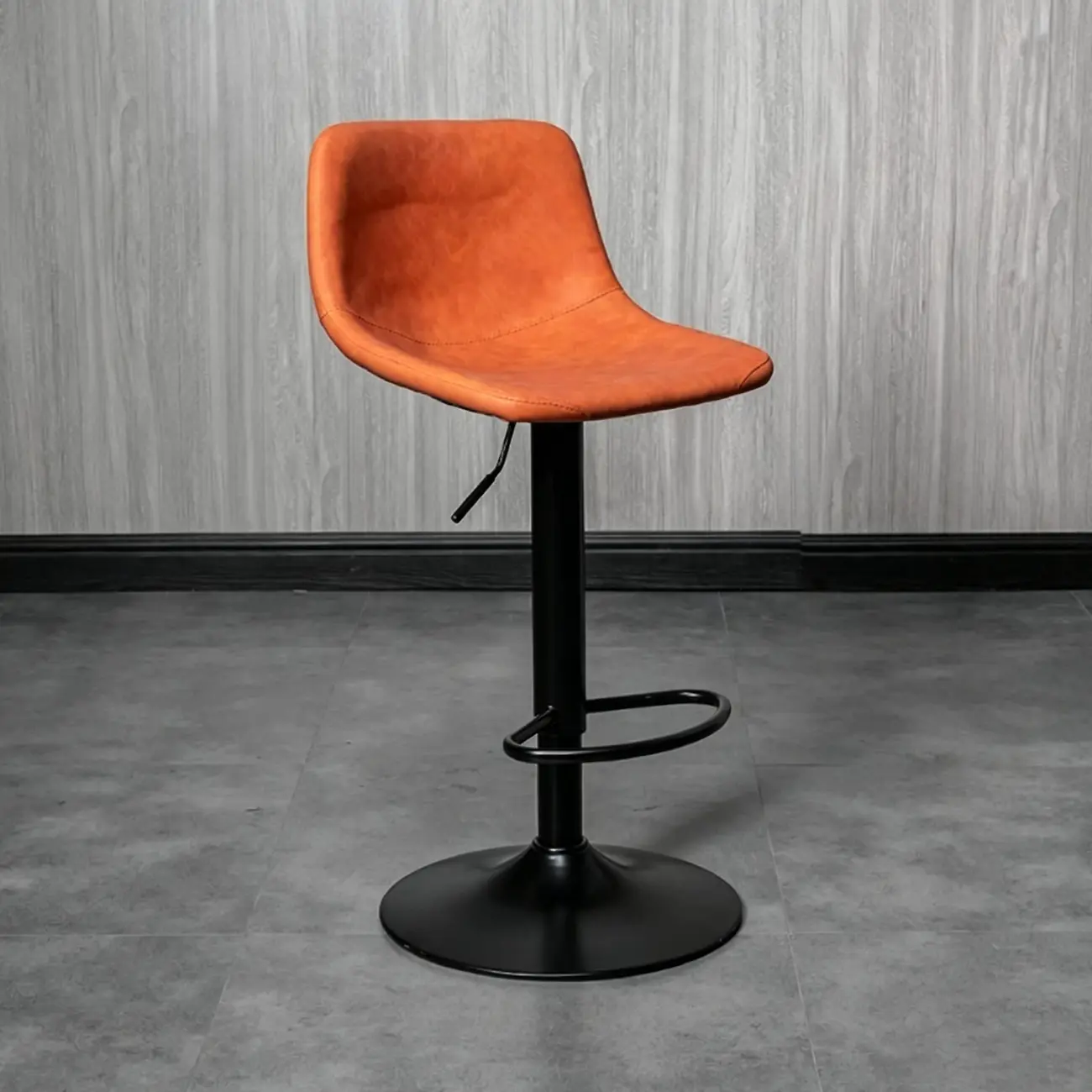 Modern Leather Swivel Bar Stool Adjustable Height Image - 14 | homeyfad