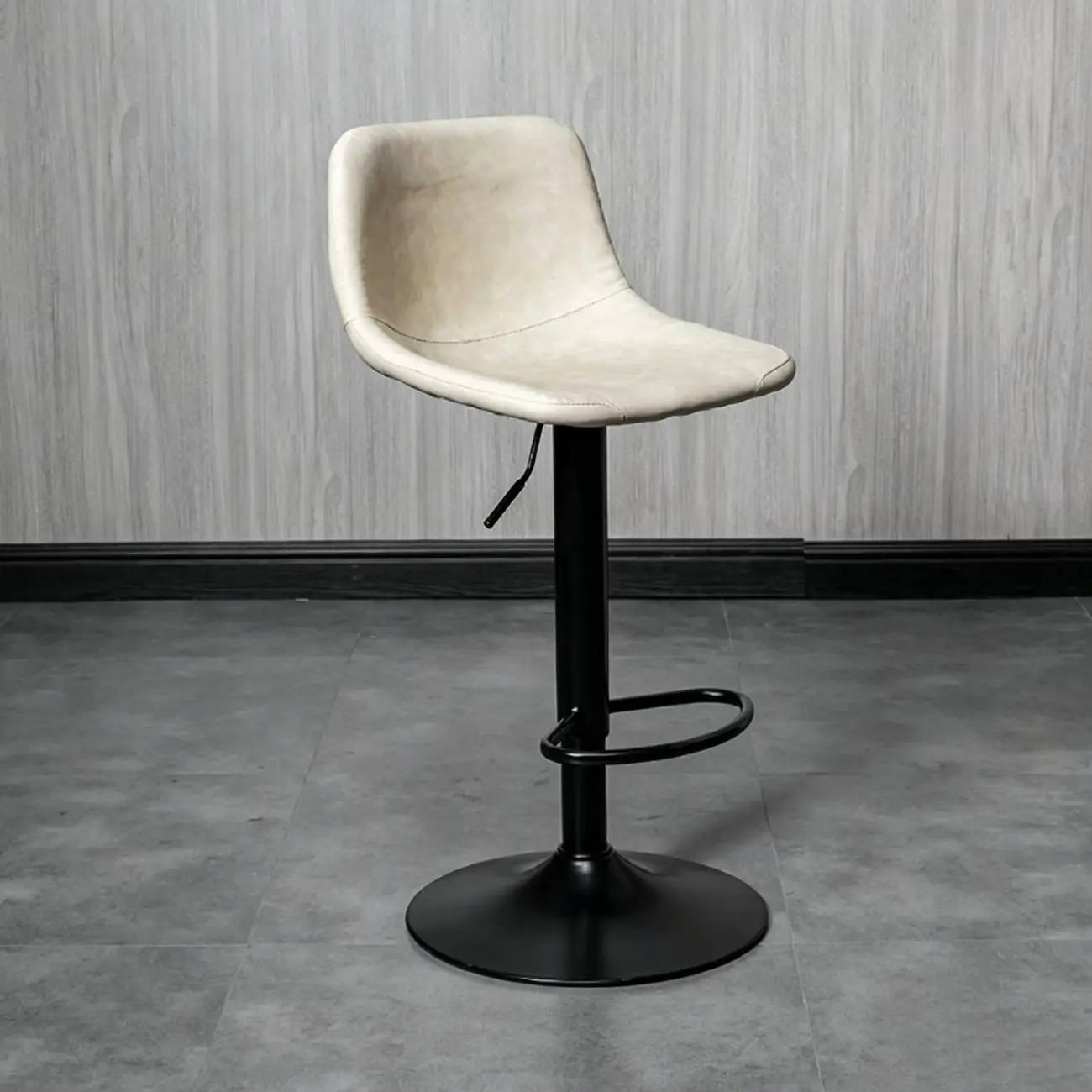 Modern Leather Swivel Bar Stool Adjustable Height Image - 16 | homeyfad