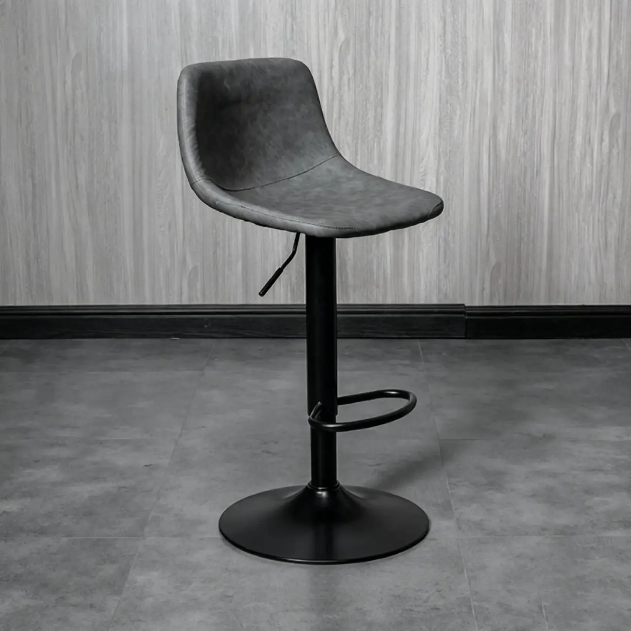 Modern Leather Swivel Bar Stool Adjustable Height Image - 18 | homeyfad