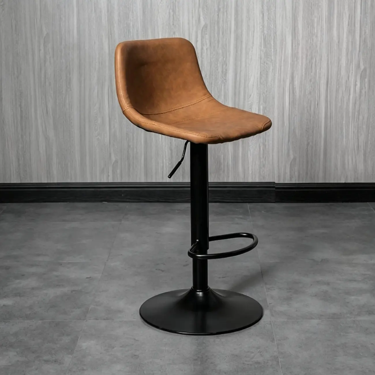 Modern Leather Swivel Bar Stool Adjustable Height Image - 20 | homeyfad