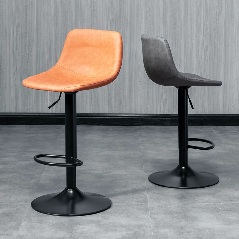 Modern Leather Swivel Bar Stool Adjustable Height Image - 1 | homeyfad