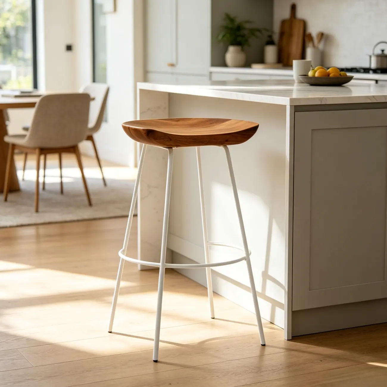 Modern Solid Wood Counter Height Bar Stools Image - 4 | homeyfad
