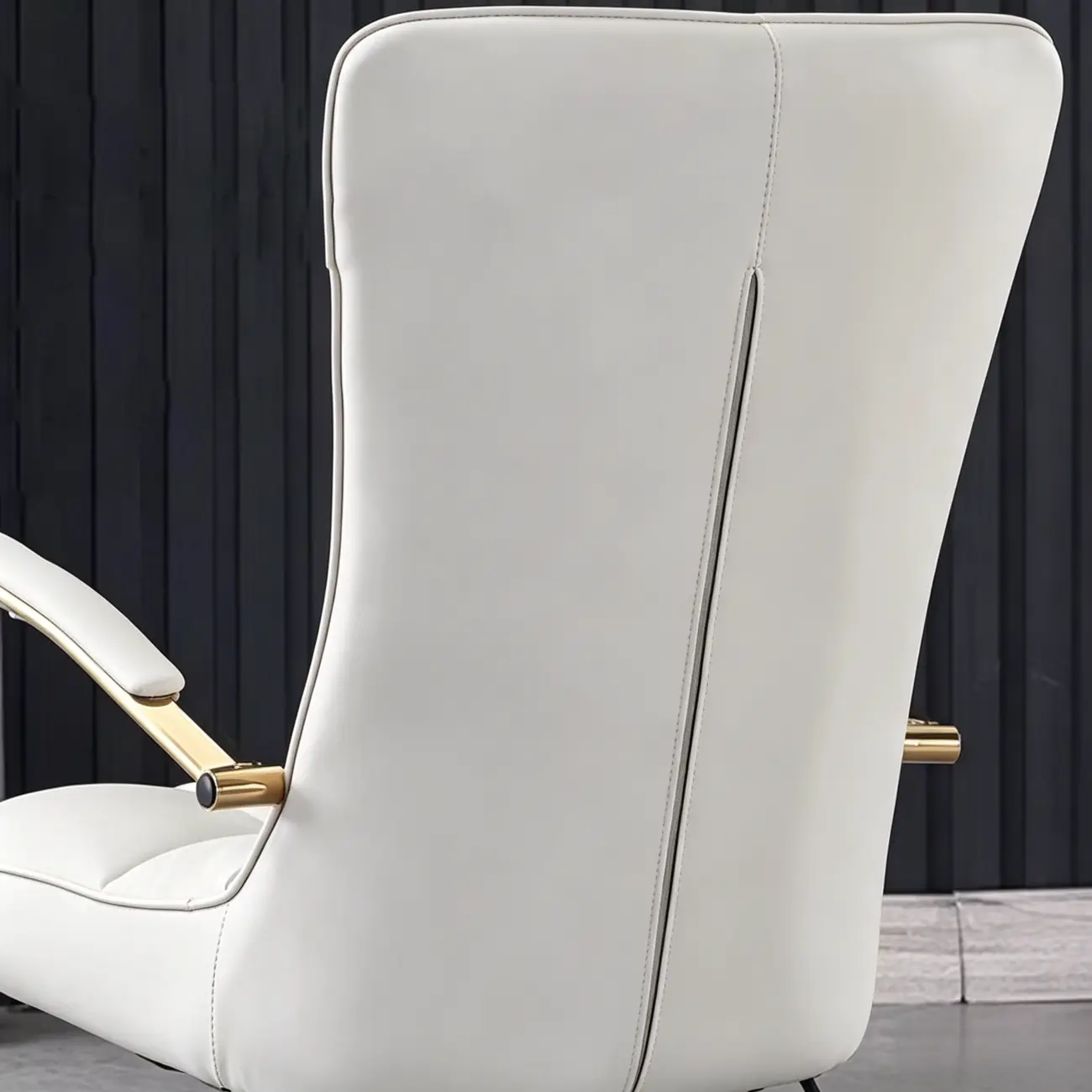 Glam Leather Adjustable Bar Stools with High Back Image - 8 | homeyfad