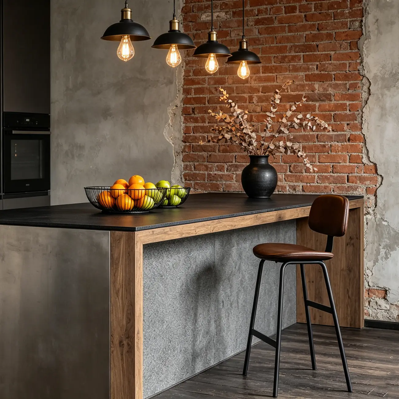 Saddle Leather Modern Ergonomic Low Back Bar Stool for Kitchen Image - 2 | homeyfad