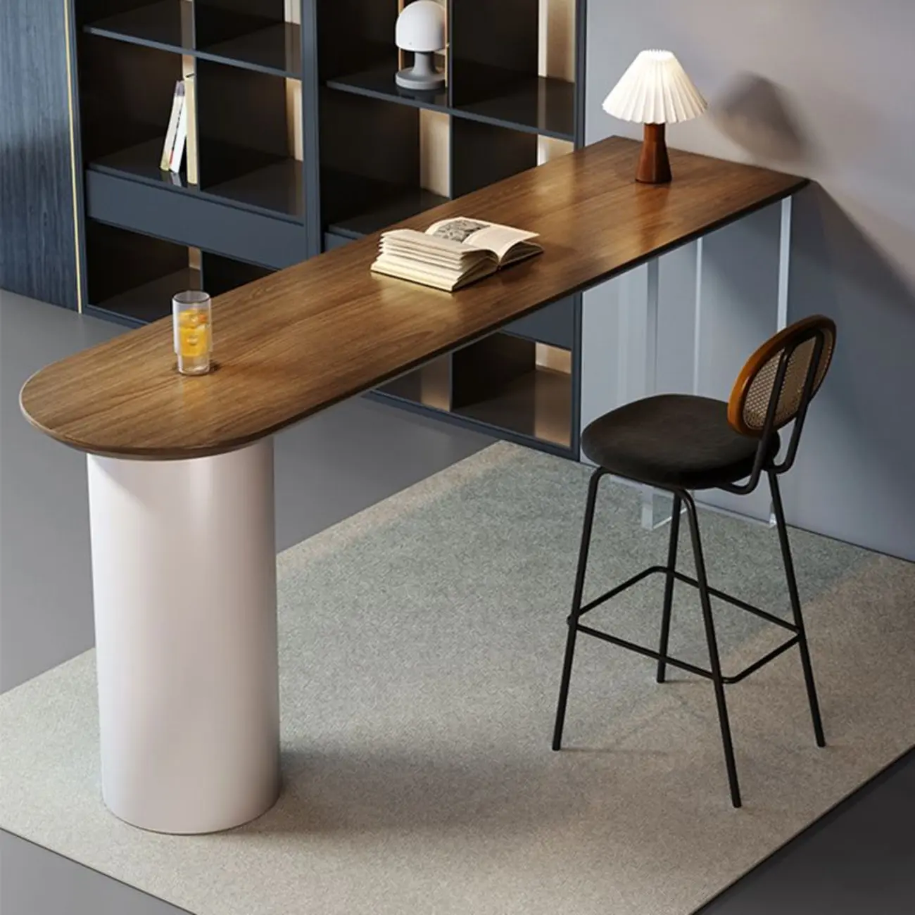Modern Pine Wood Pub Table with Acrylic Base for Office Image - 2 | homeyfad
