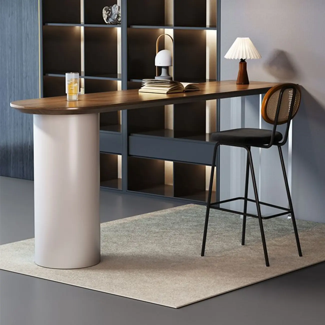 Modern Pine Wood Pub Table with Acrylic Base for Office Image - 7 | homeyfad
