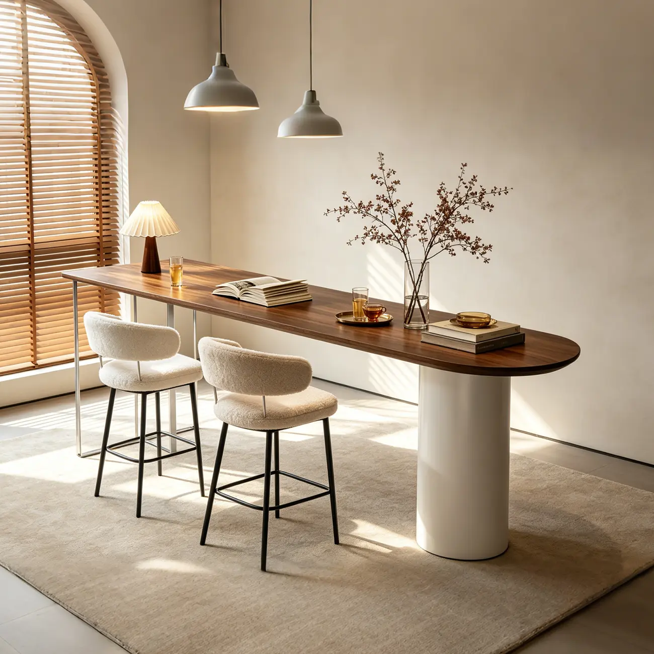 Modern Pine Wood Pub Table with Acrylic Base for Office Image - 1 | homeyfad