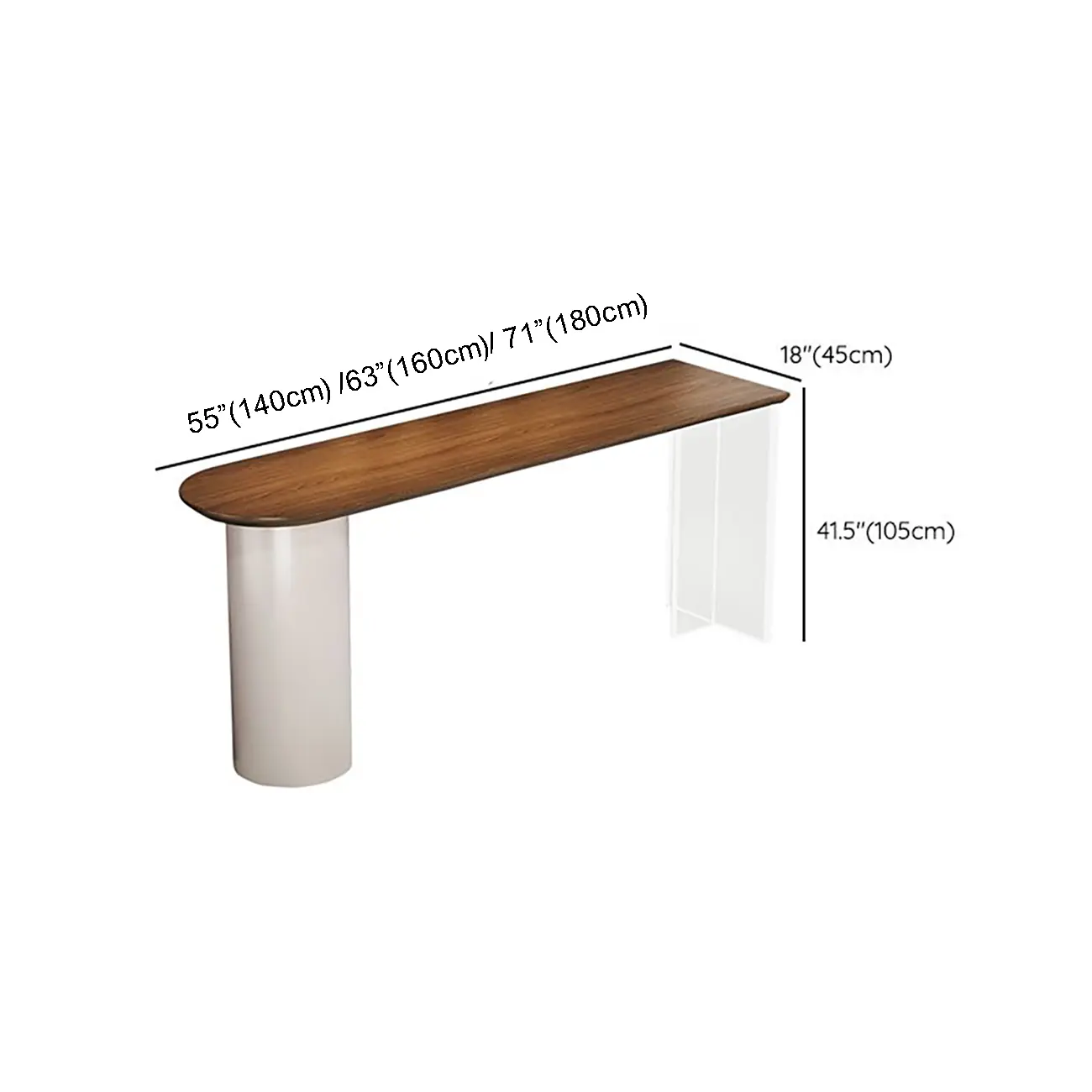 Modern Pine Wood Pub Table with Acrylic Base for Office #size | homeyfad