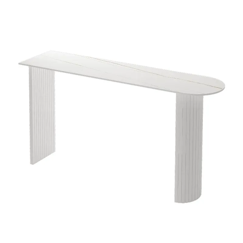 Modern Marble Top Bar Table with Geometric Frame for Dining Image - 8 | homeyfad