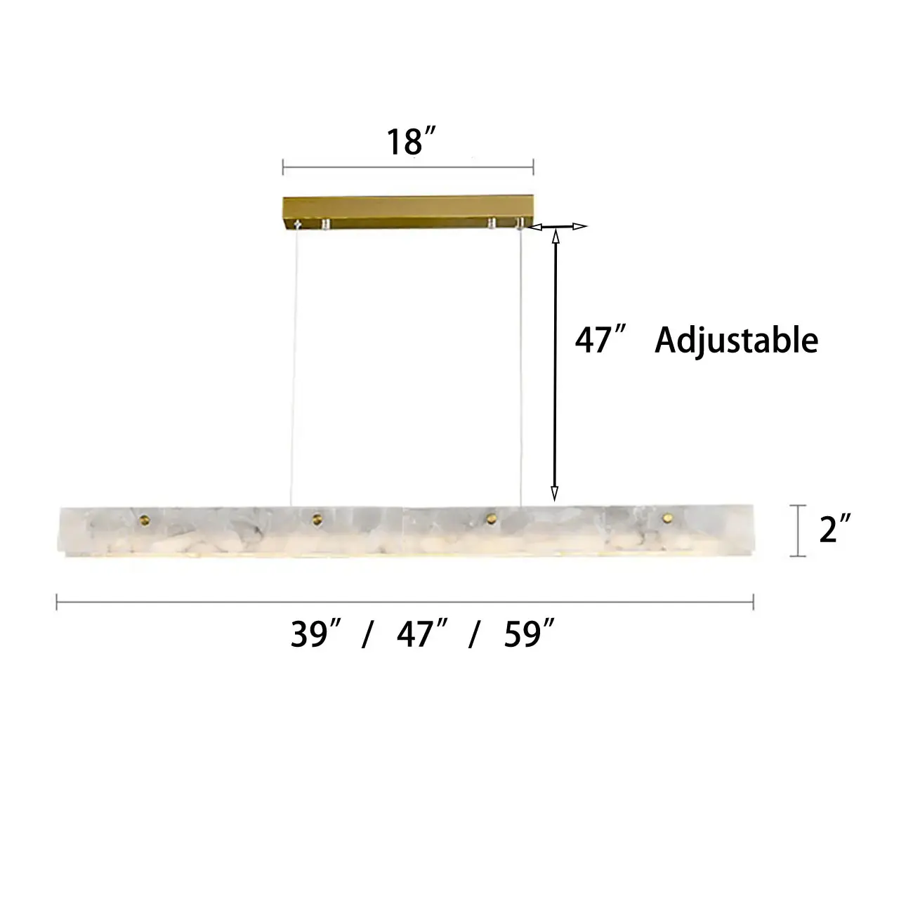 Quiet Luxury Alabasterer Linear Chandelier With Brass Finish Image - 8 | homeyfad