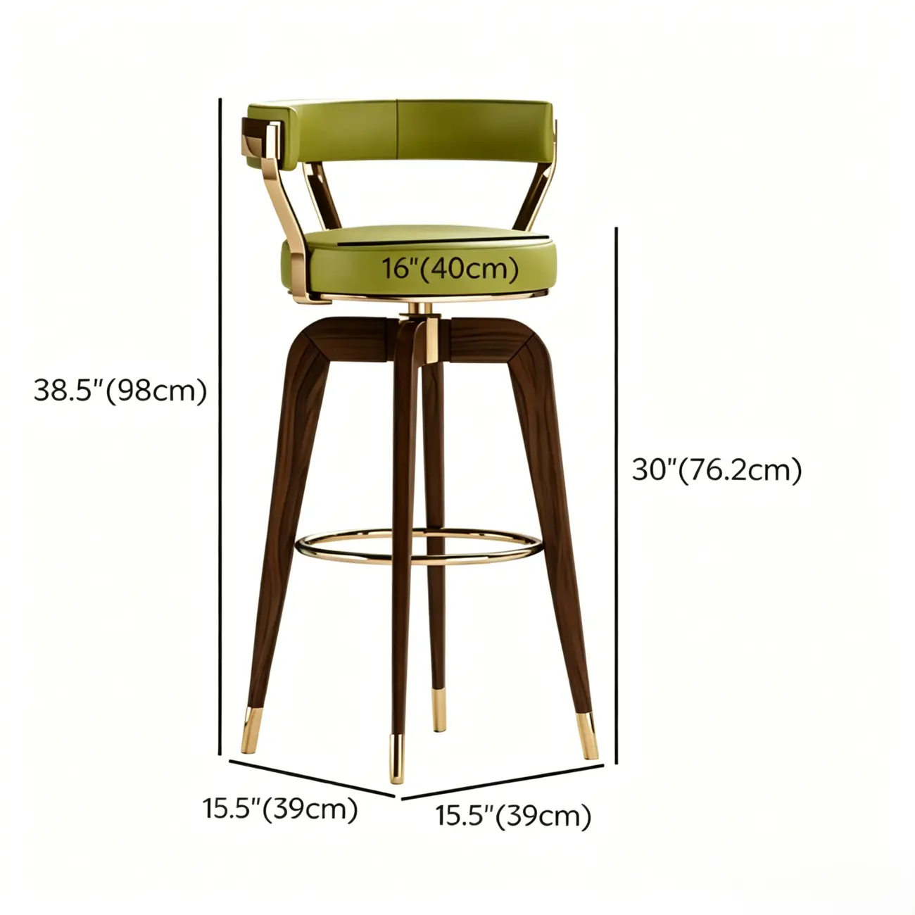 Swivel Mid Century Modern Counter Height Leather Bar Stools Image - 11 | homeyfad