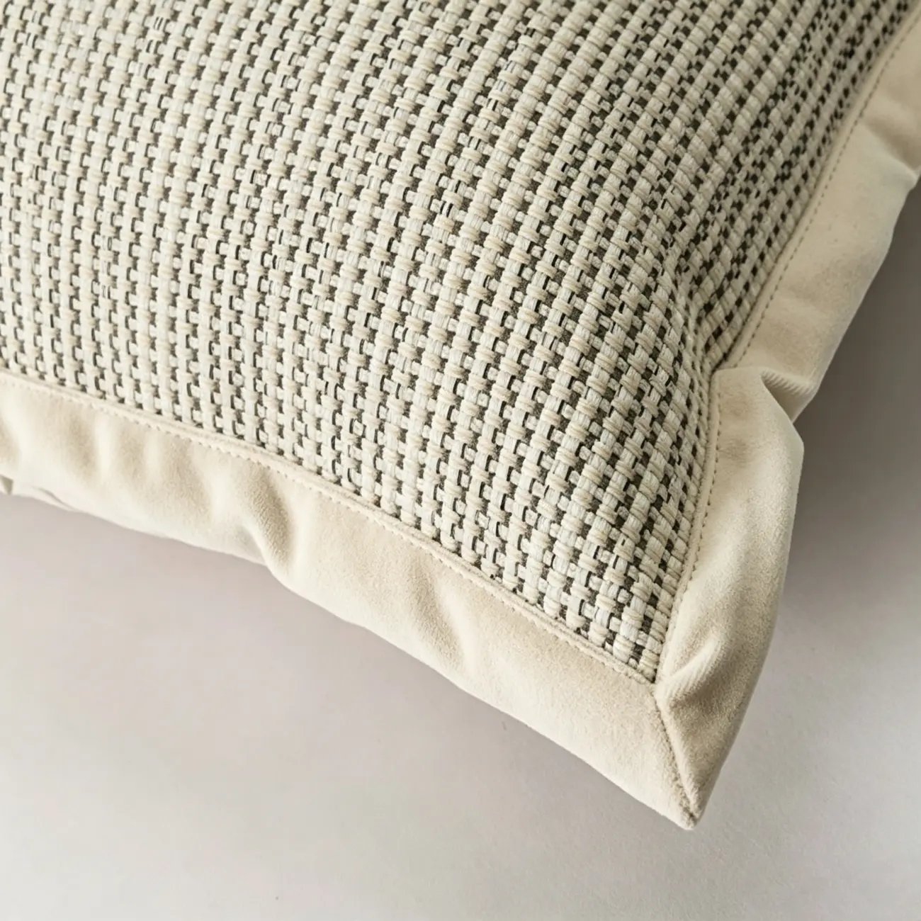 Modern Minimalist Beige Woven Textured Decorative Throw Pillow Image - 6 | homeyfad