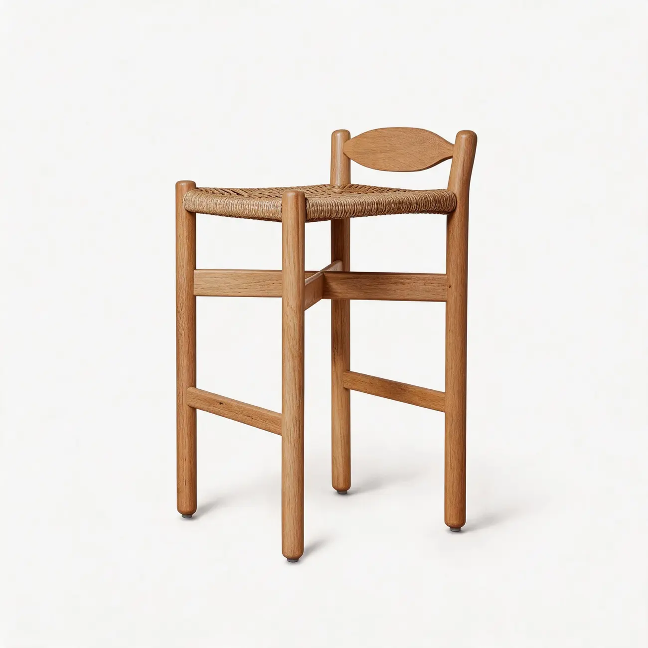 Modern Crafted Solid White Ash Wood Bar Stool For Kitchen Island Image - 11 | homeyfad