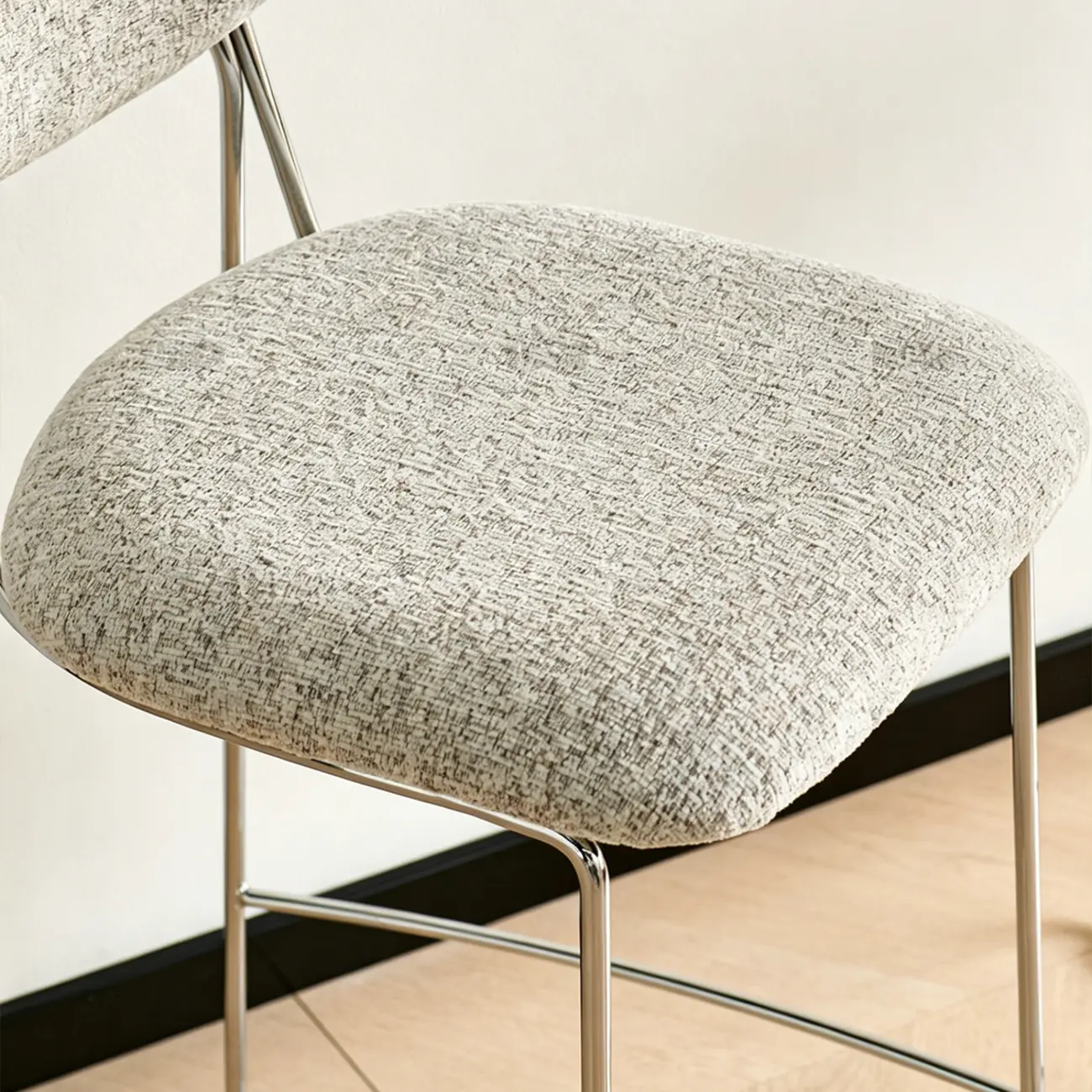 Minimalist Solid Steel Upholstered Kitchen Counter Stool Image - 10 | homeyfad