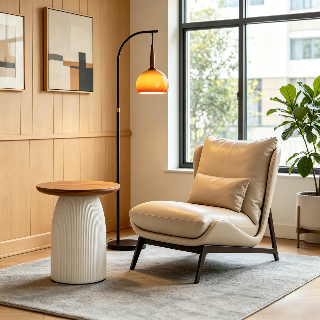 Living Room Brown Round Pedestal End Table Image - 2 | homeyfad