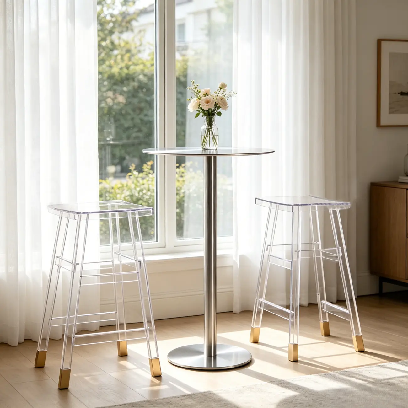 Saddle Acrylic Counter Height Backless Bar Stools Image - 4 | homeyfad