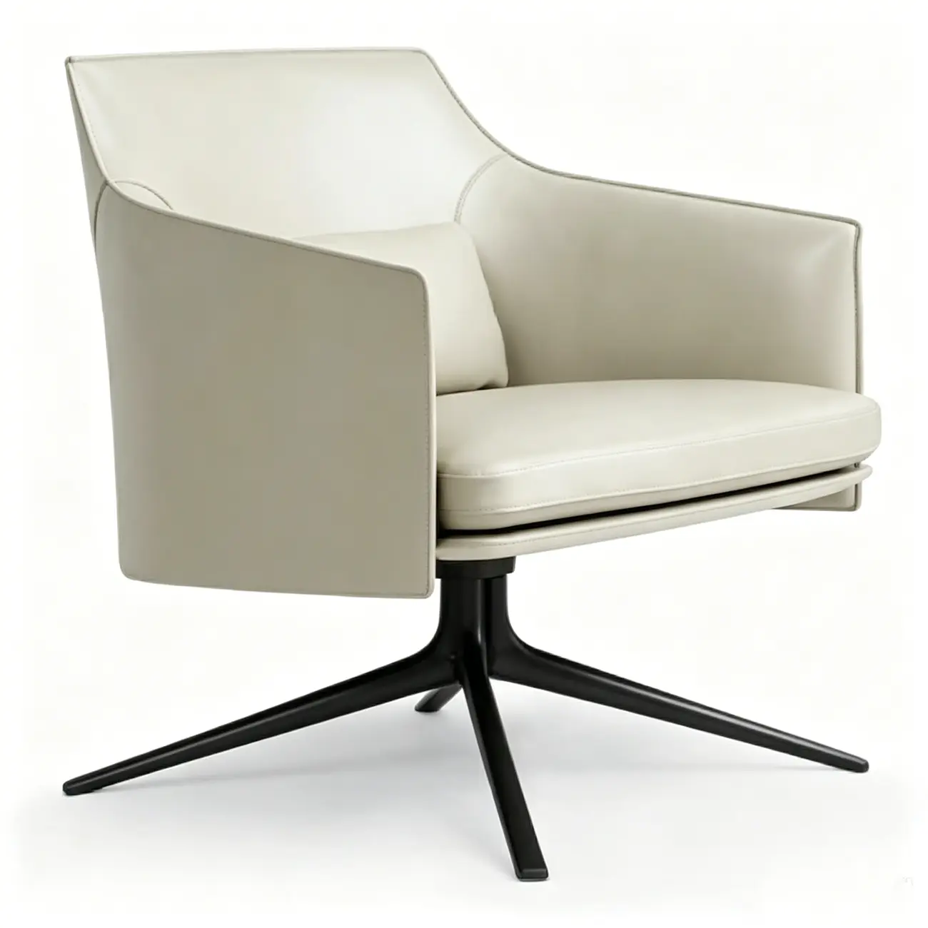 Mid-century Modern Swivel Leather Arm Chair High And Mid Back Image - 16 | homeyfad