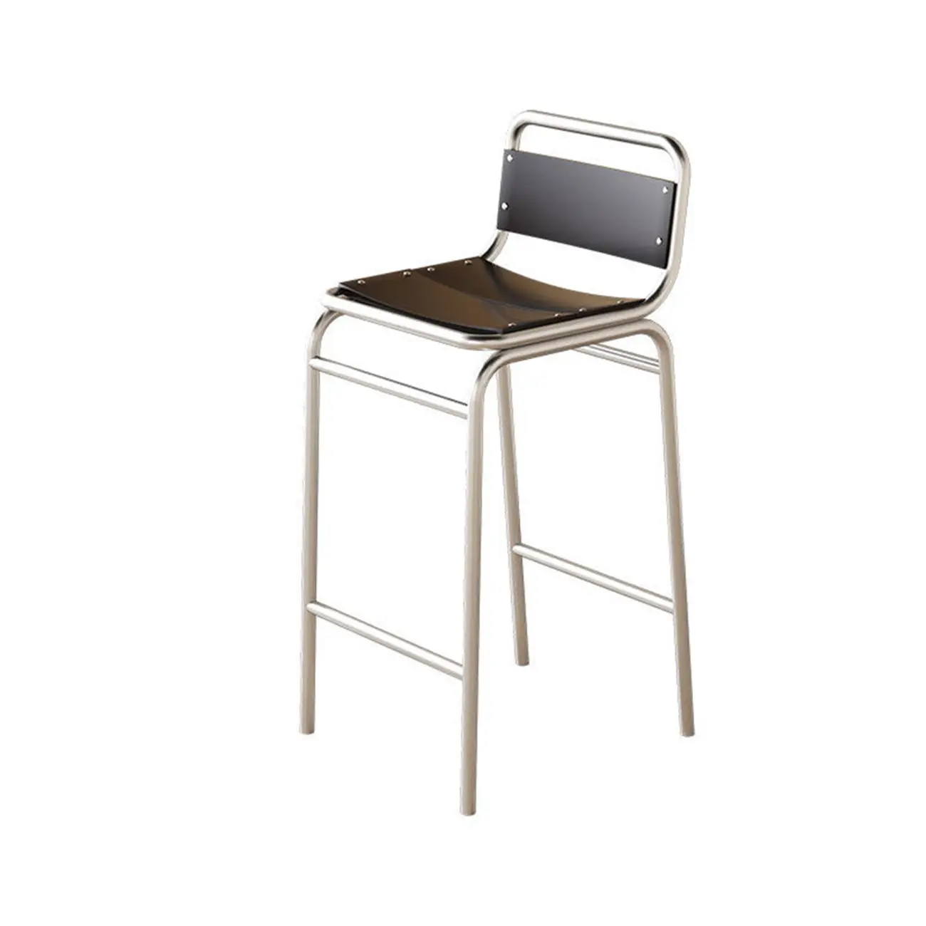 Minimalist Low Back Wood Seat Counter Height Bar Stool Image - 12 | homeyfad