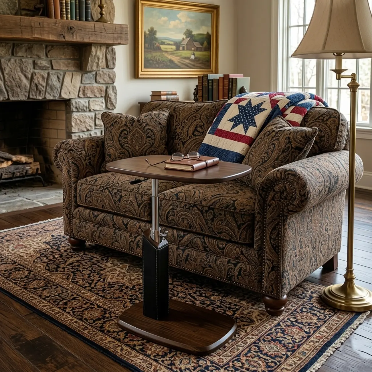 Modern Adjustable Height Swivel C-Shaped Side Table Image - 11 | homeyfad