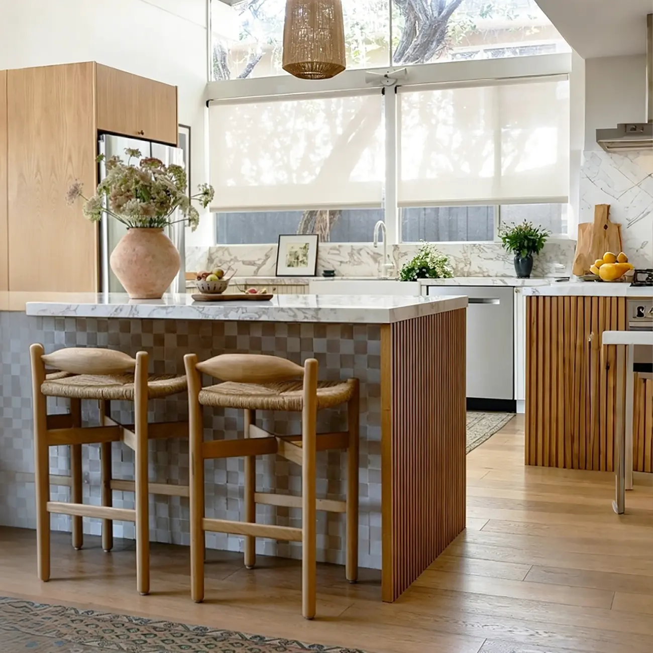 Modern Crafted Solid White Ash Wood Bar Stool For Kitchen Island Image - 4 | homeyfad