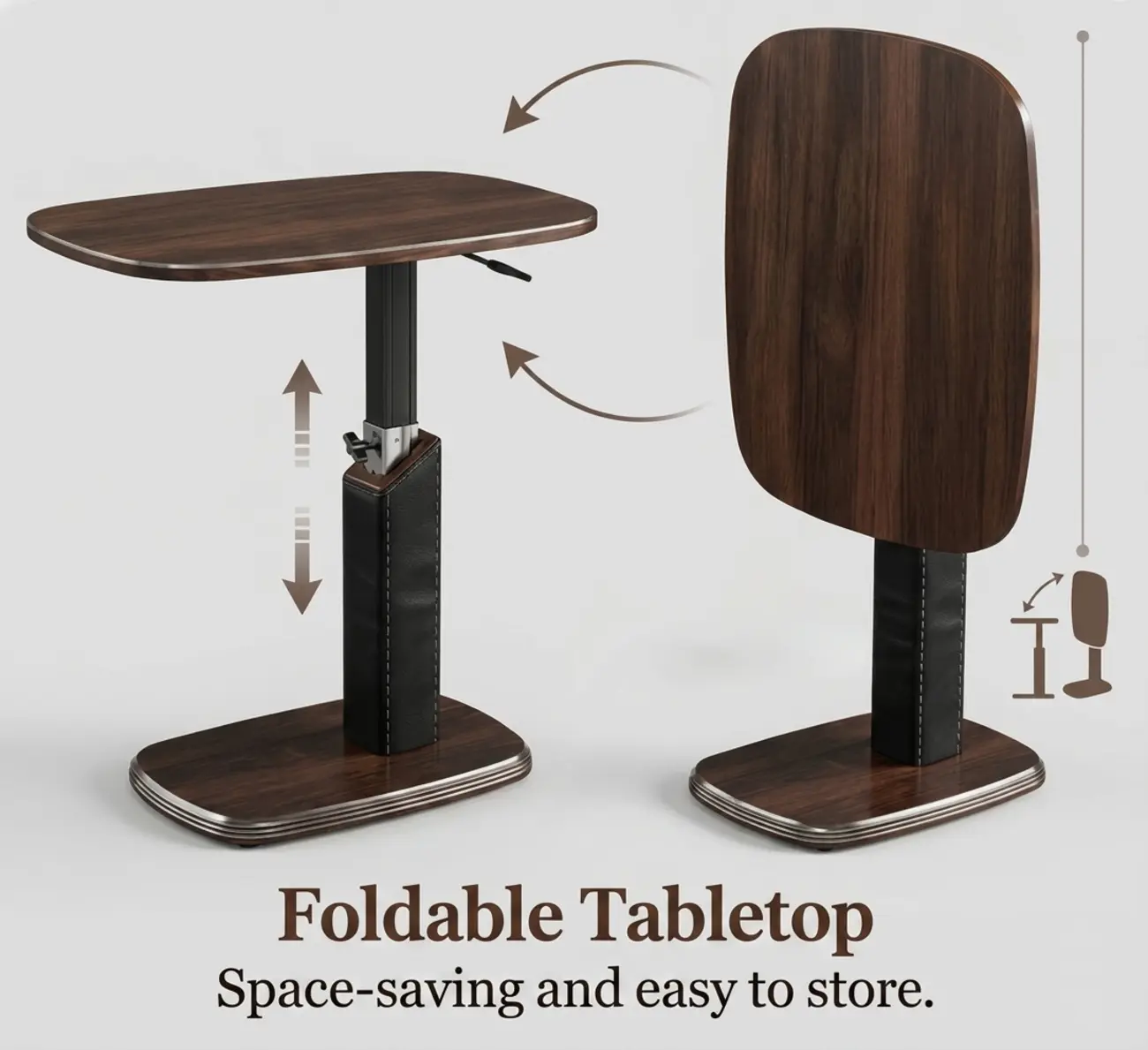 Modern Adjustable Height Swivel C-Shaped Side Table Image - 7 | homeyfad