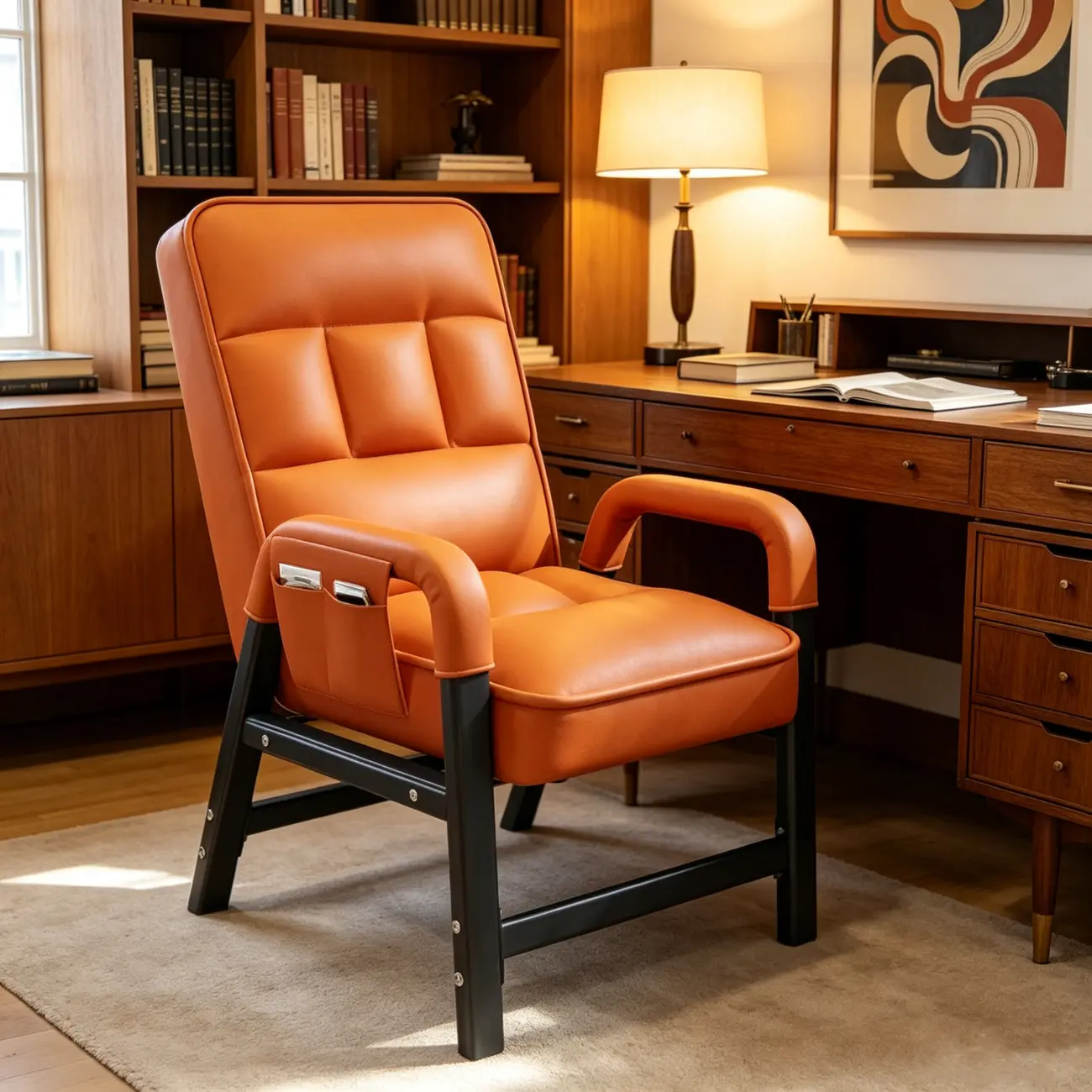 Modern Gray Reclining Upholstered Office Chair Image - 10 | homeyfad
