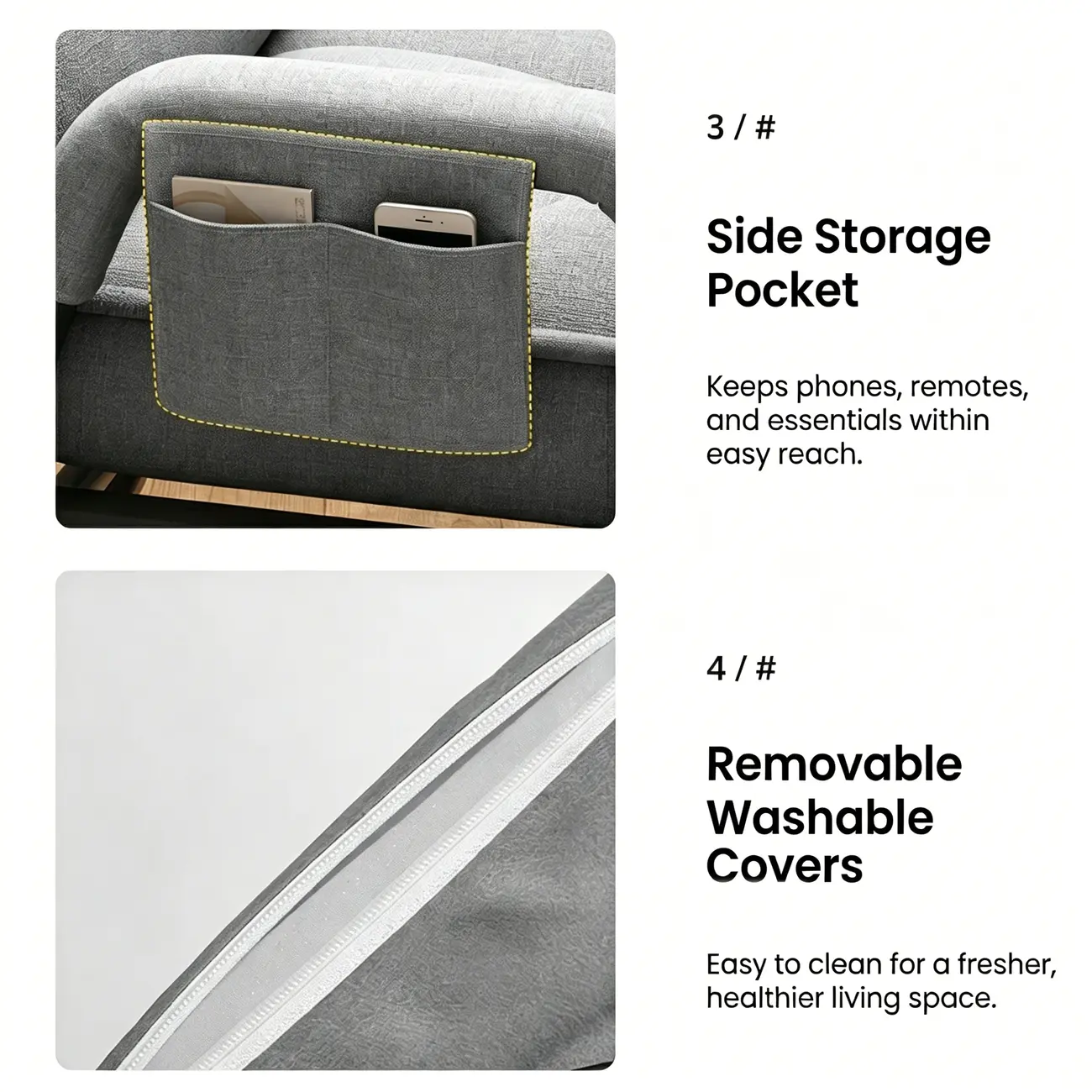 Modern Gray Reclining Upholstered Office Chair Image - 7 | homeyfad