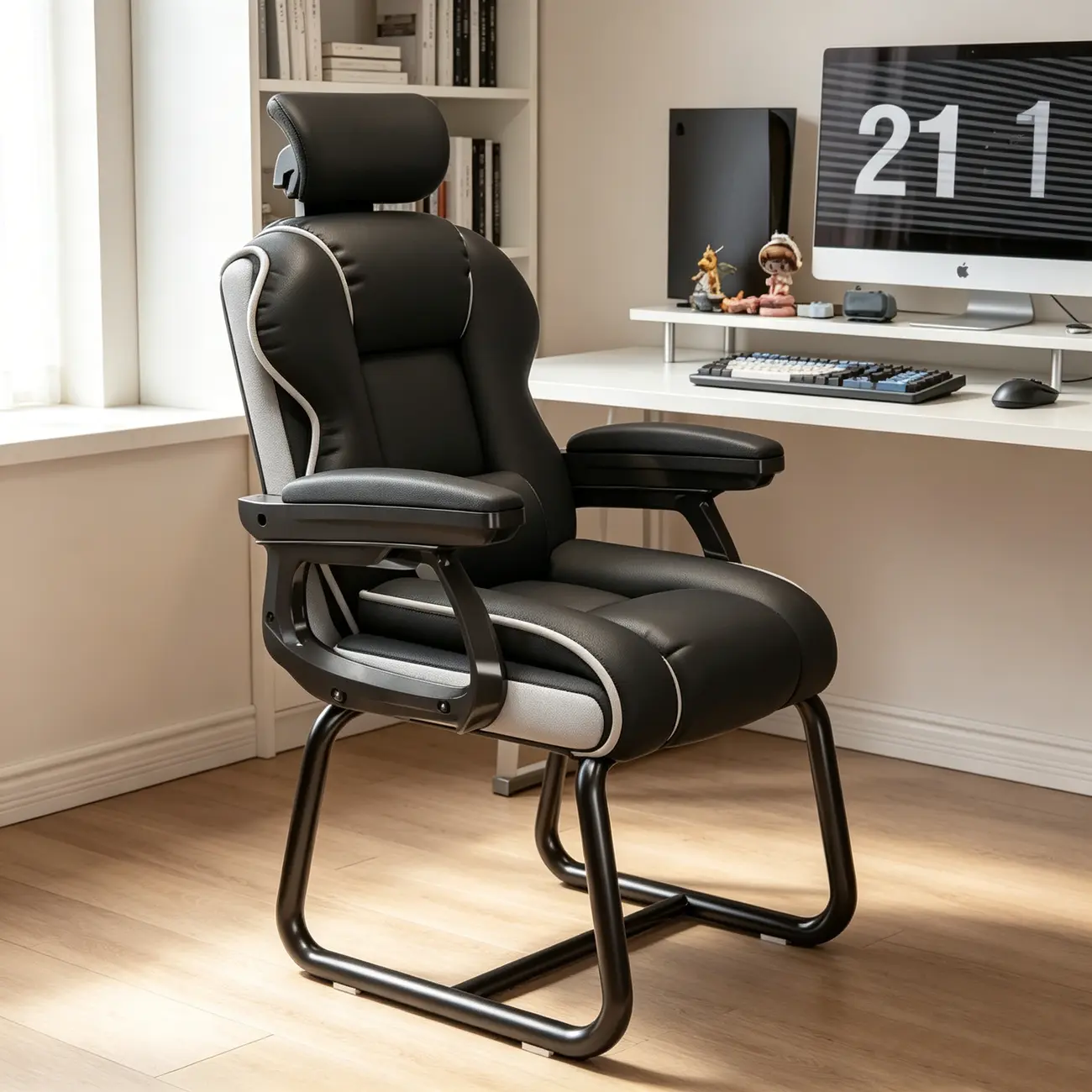 Yellow High-Back Leather Ergonomic Executive Chair  Image - 2 | homeyfad