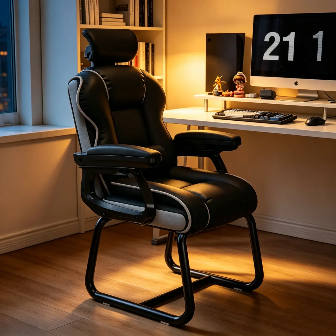 Yellow High-Back Leather Ergonomic Executive Chair  Image - 3 | homeyfad