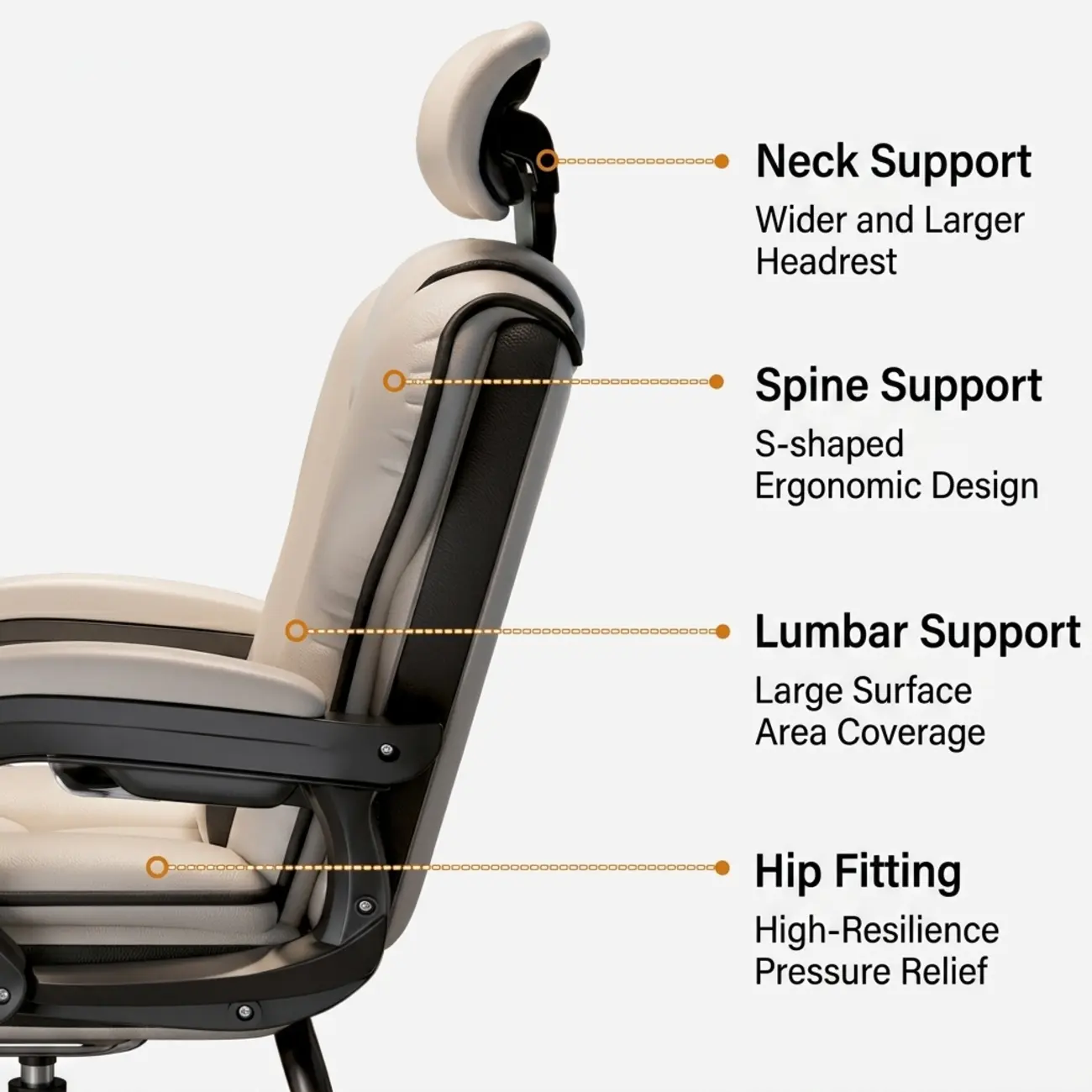 Yellow High-Back Leather Ergonomic Executive Chair  Image - 13 | homeyfad