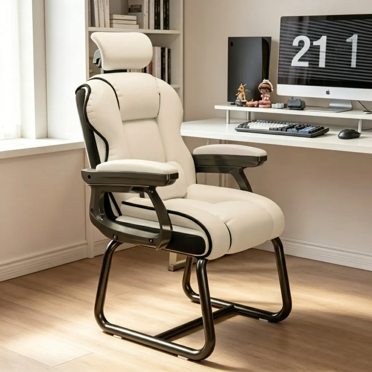 Yellow High-Back Leather Ergonomic Executive Chair  Image - 16 | homeyfad