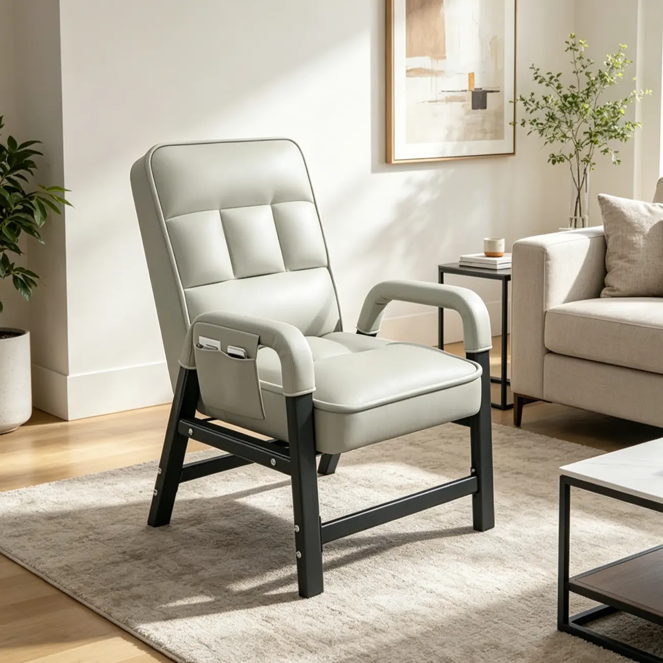 Modern Gray Reclining Upholstered Office Chair Image - 1 | homeyfad