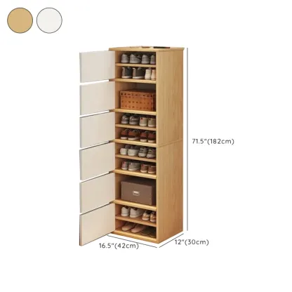 5-Tier Modern Oak Entryway Shoe Cabinet with Doors Image - 24