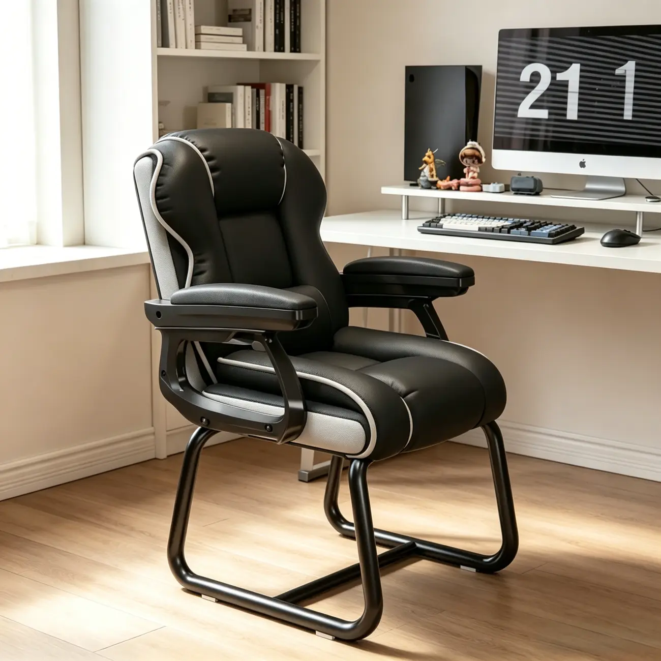 Yellow High-Back Leather Ergonomic Executive Chair  Image - 21 | homeyfad