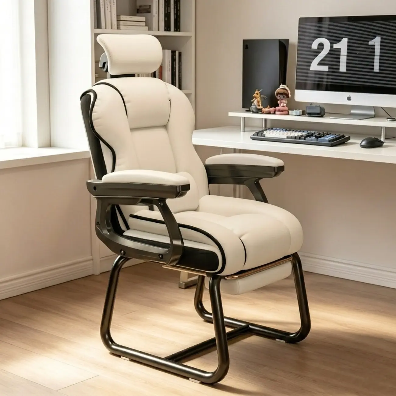 Yellow High-Back Leather Ergonomic Executive Chair  Image - 28 | homeyfad