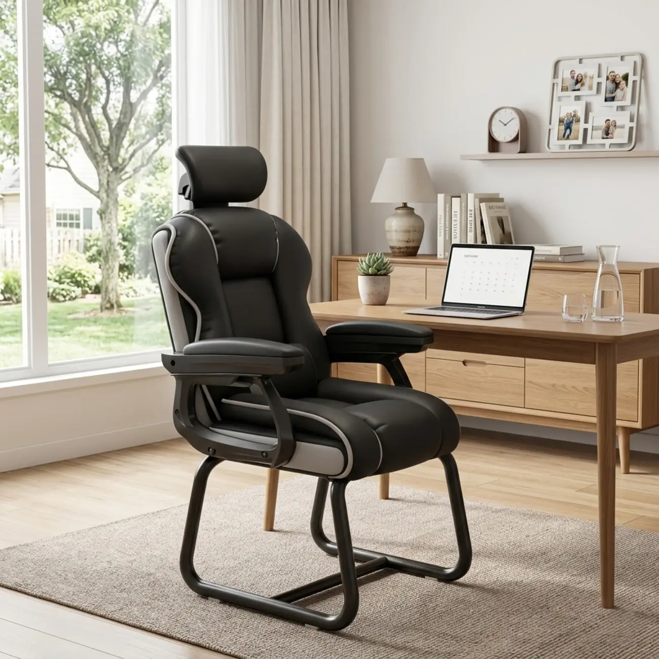 Yellow High-Back Leather Ergonomic Executive Chair  Image - 20 | homeyfad