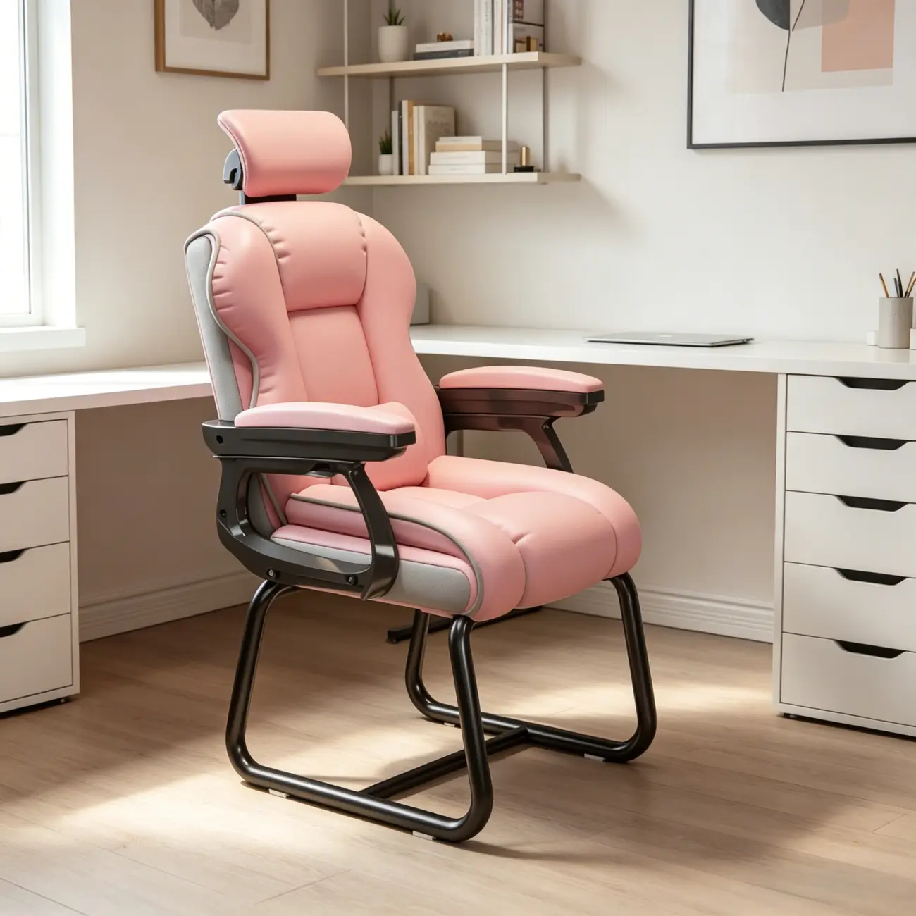 Yellow High-Back Leather Ergonomic Executive Chair  Image - 19 | homeyfad
