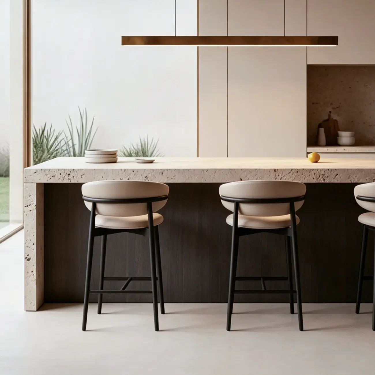 Modern Fabric Upholstered Counter Height Bar Stools Image - 10 | homeyfad