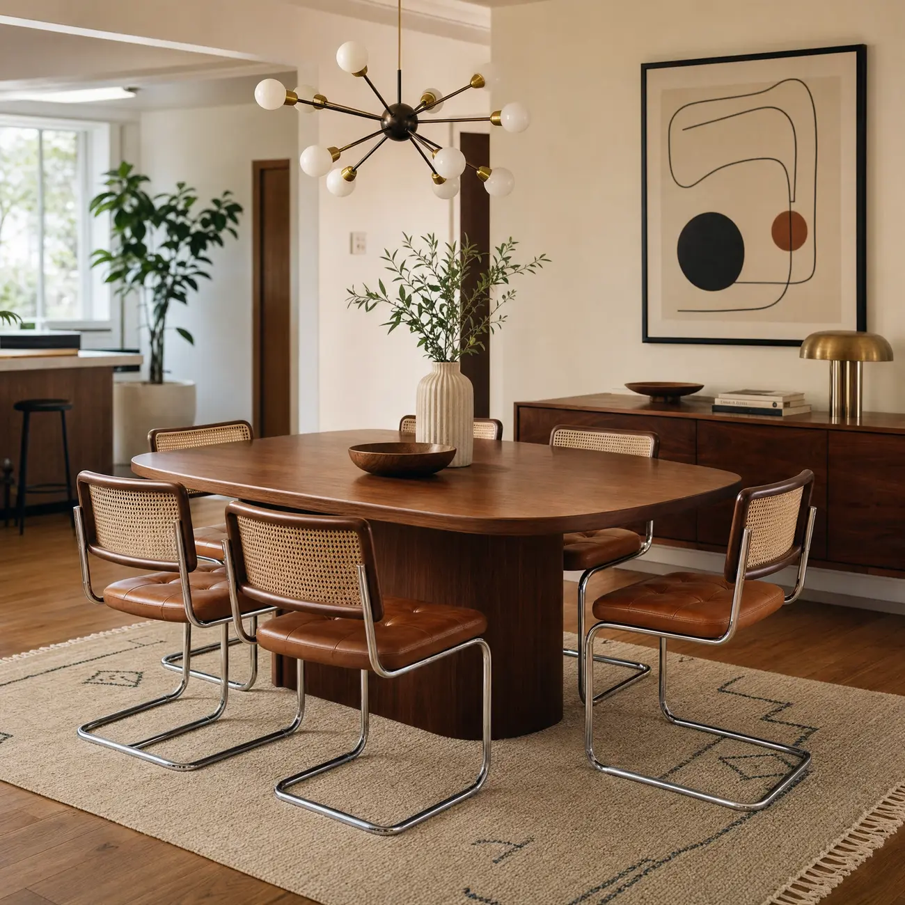 Scandinavian Tufted Leather Armless Dining Chair Image - 6 | homeyfad