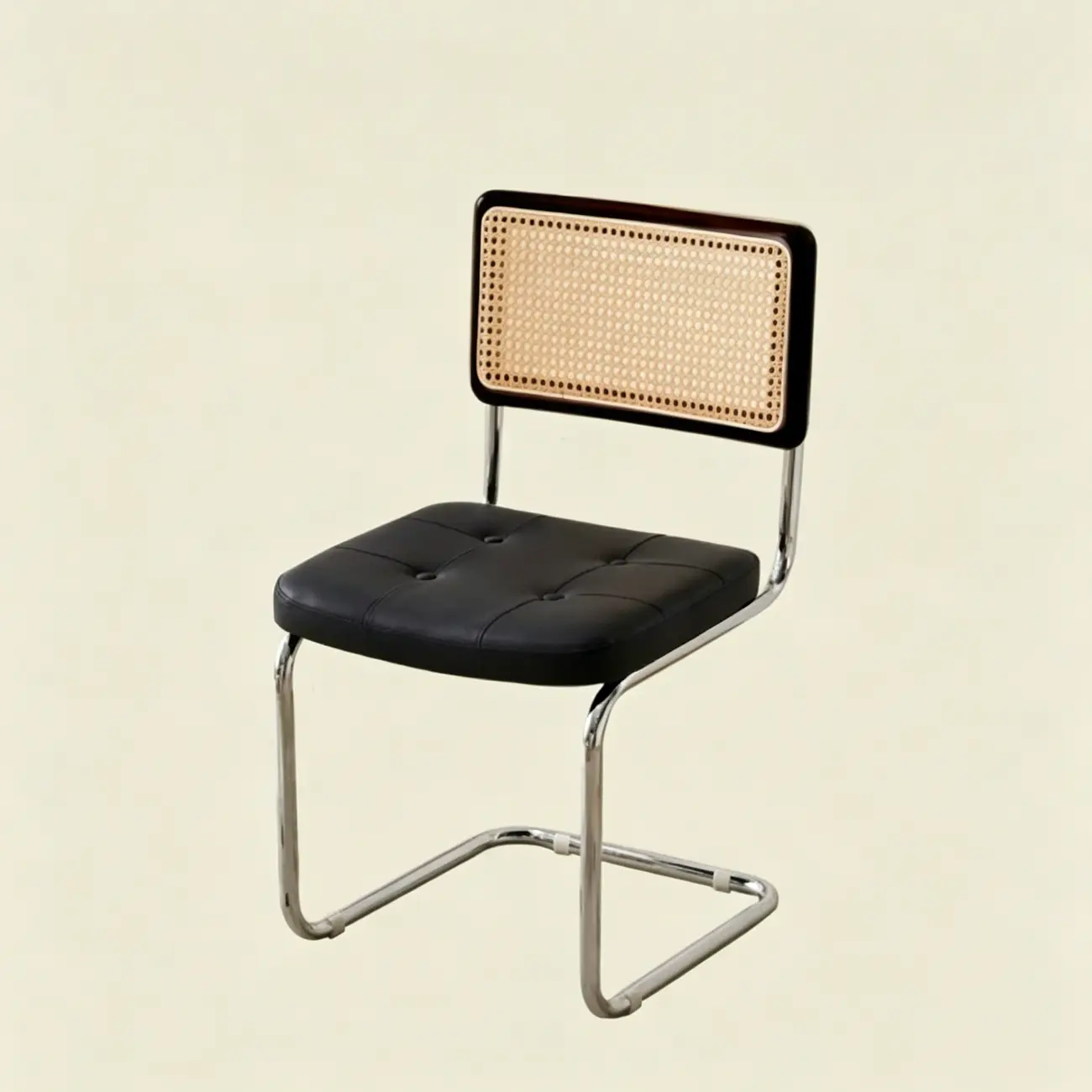 Scandinavian Tufted Leather Armless Dining Chair Image - 16 | homeyfad