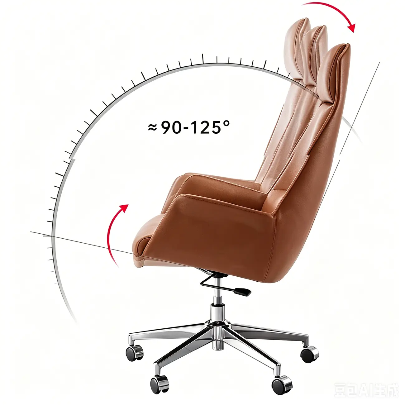 Modern White Orange Leather Ergonomic Executive Office Chair Image - 6 | homeyfad