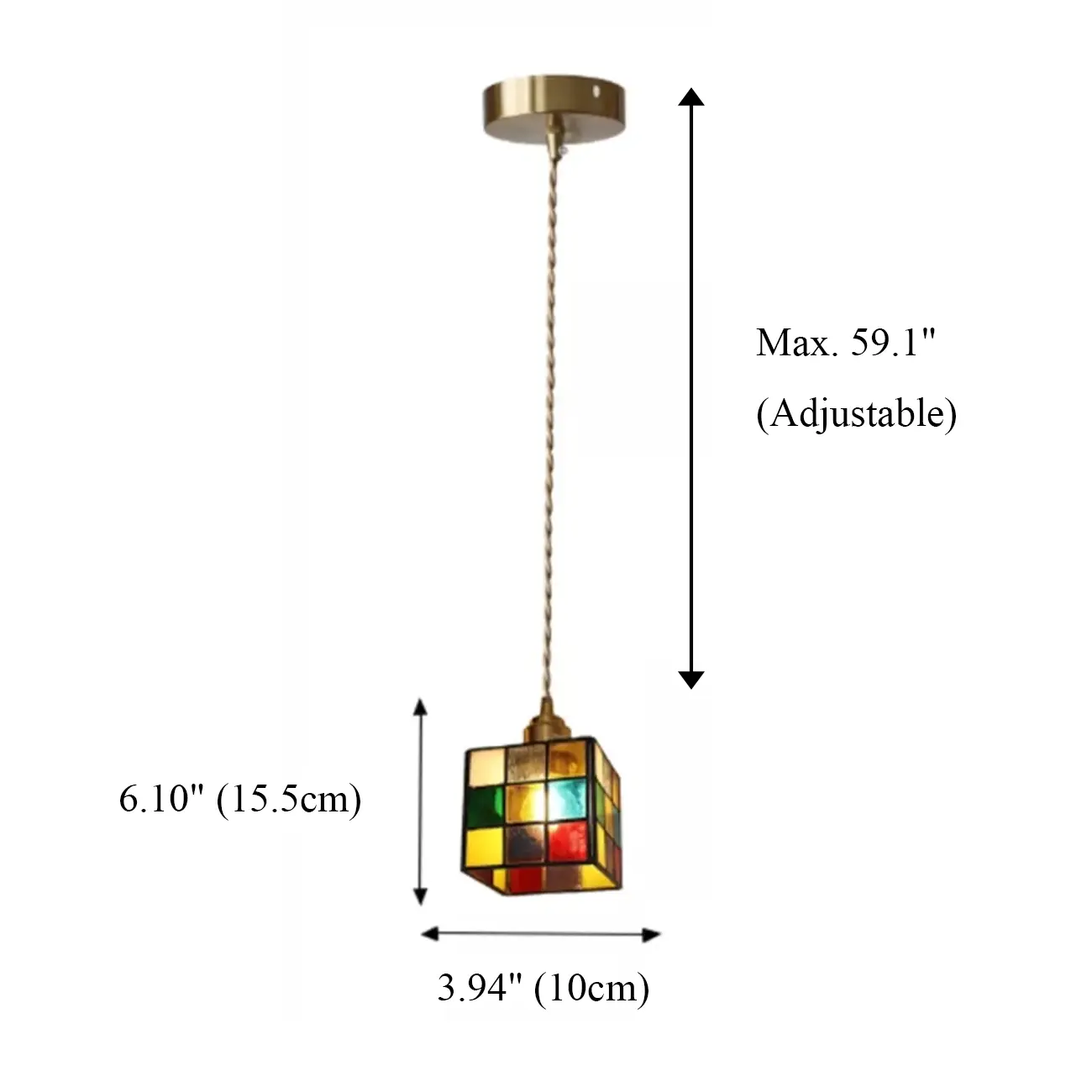 Multi-Color Glass Adjustable Hanging Pendant Light for Indoor #size | homeyfad