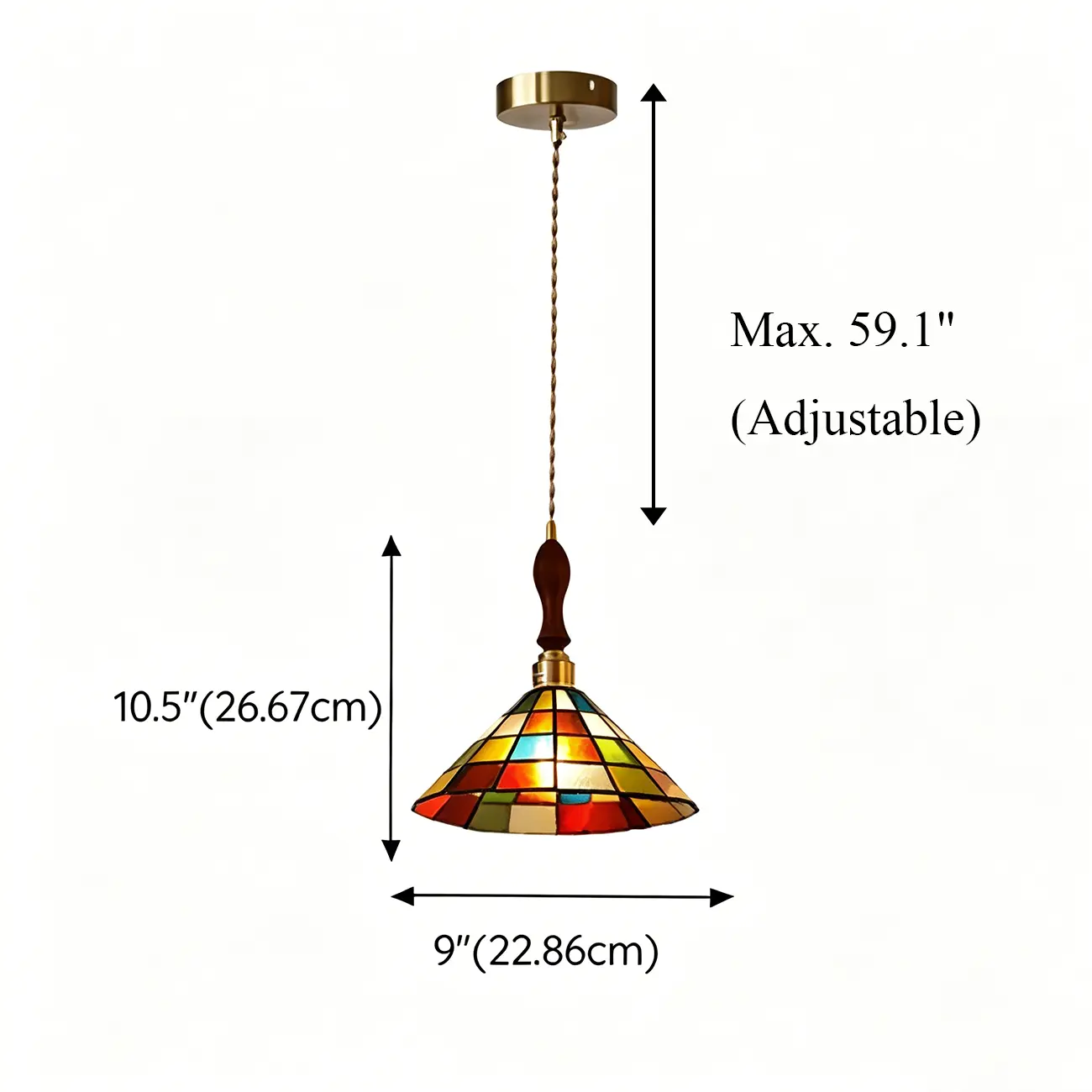 Multi-Color Glass Adjustable Hanging Pendant Light for Indoor Image - 11 | homeyfad