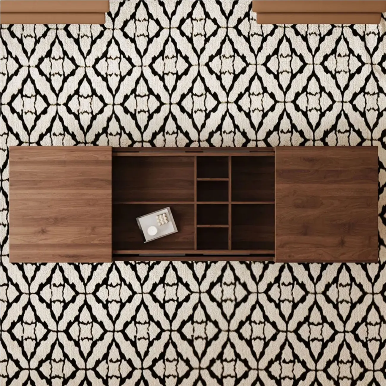 Mid-Century Modern Walnut Color Expandable Storage Coffee Table Image - 12 | homeyfad