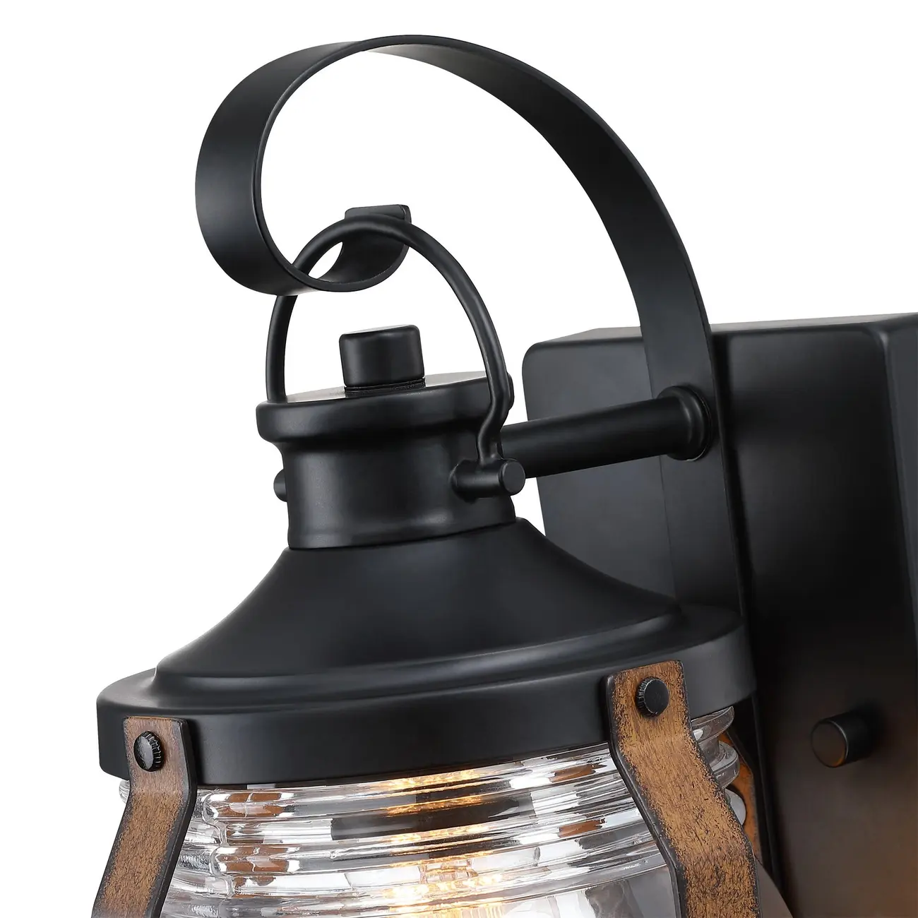 12" Industrial Black Glass Farmhouse Outdoor Wall Light  Image - 5 | homeyfad
