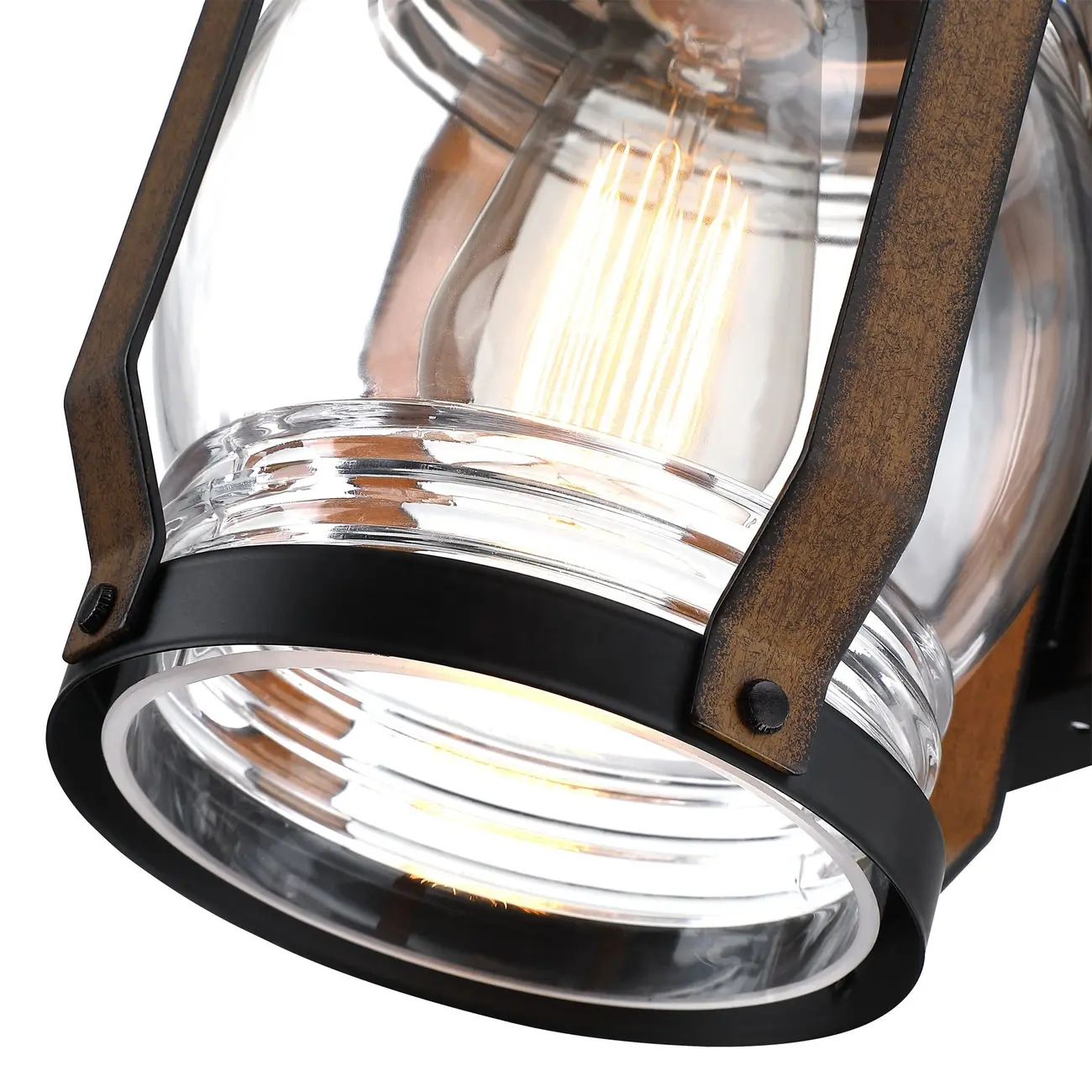 12" Industrial Black Glass Farmhouse Outdoor Wall Light  Image - 6 | homeyfad