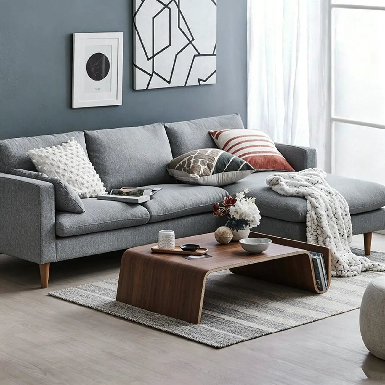 Modern Bentwood Minimalist Large Coffee Table Image - 6 | homeyfad