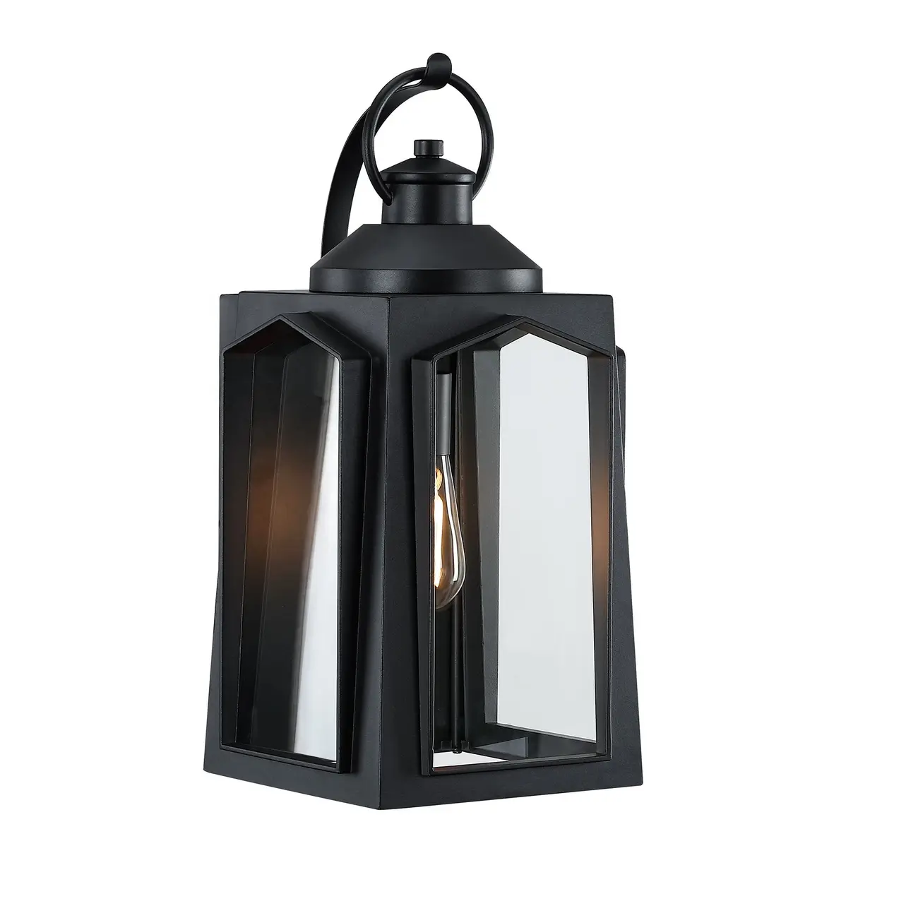 19.23" Modern Matte Black Waterproof Outdoor Wall Light Fixture Image - 4 | homeyfad