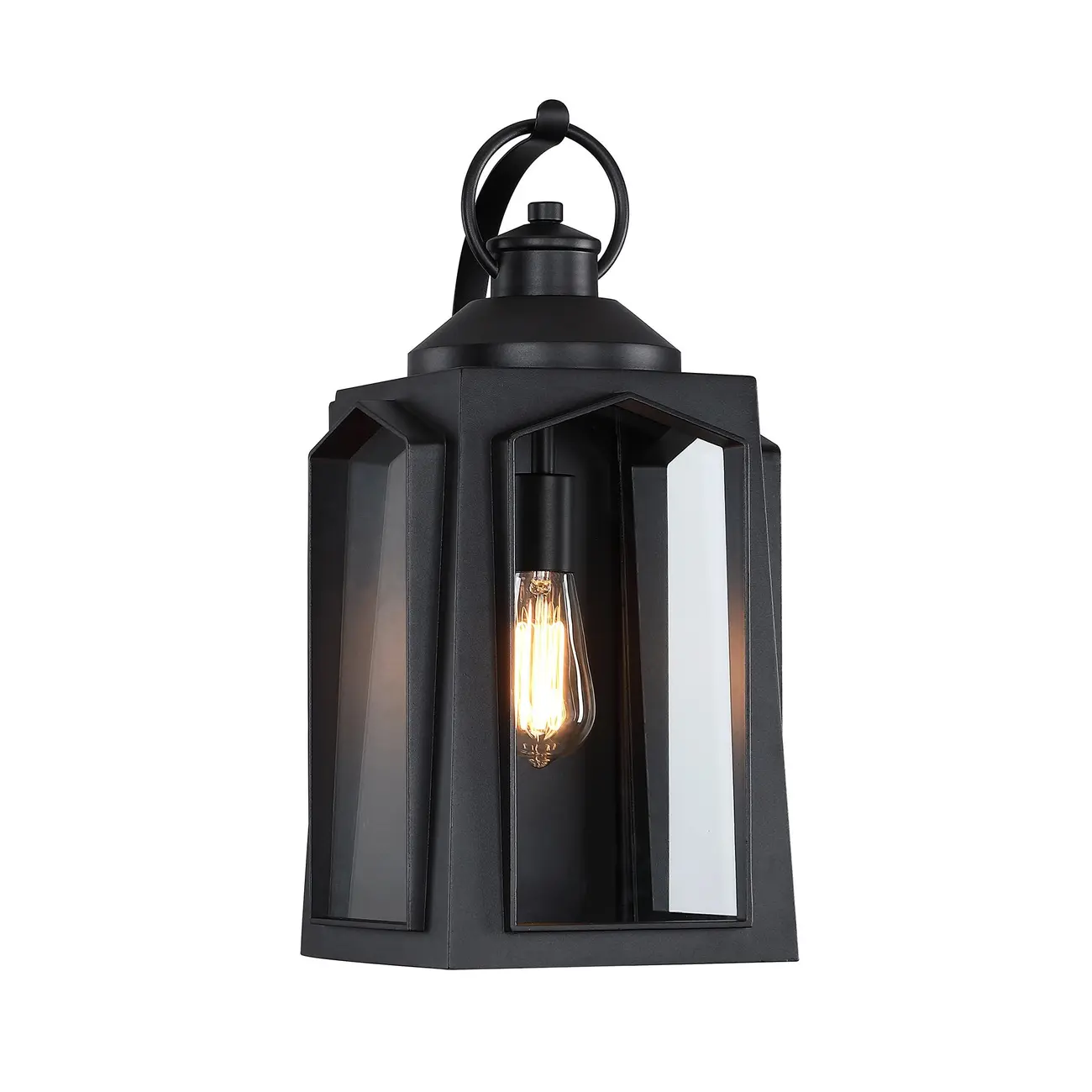 19.23" Modern Matte Black Waterproof Outdoor Wall Light Fixture Image - 5 | homeyfad