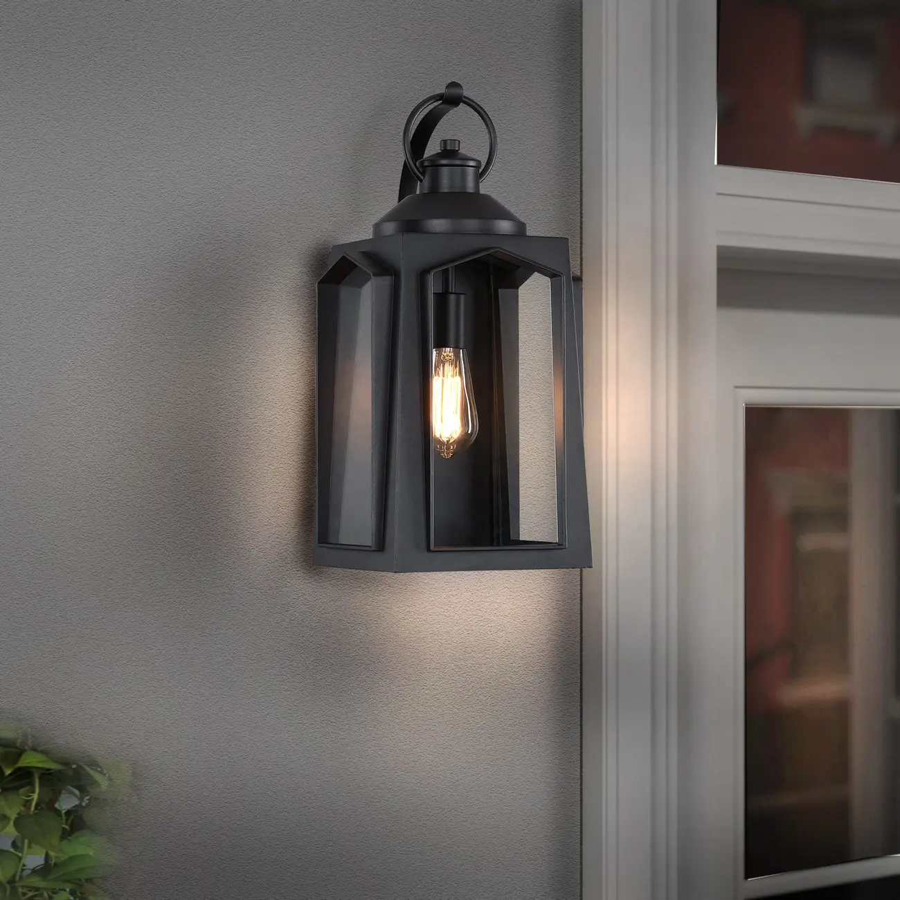 19.23" Modern Matte Black Waterproof Outdoor Wall Light Fixture Image - 3 | homeyfad